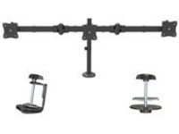 Startech Desk Mount Triple Monitor Arm, Ergonomic VESA 3 Monitor Mount up to 27", Articulating & Height Adjustable Pole Mount, Tilt/Swivel/Rotate LCD/LED Screen, Desk Clamp/Grommet