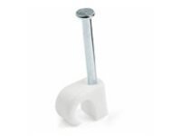 Startech 100 Pack Cable Clips with Nail, Reusable, Nail-in Clamps, Wire Holding Clips, CAT5/CAT6 Ethernet Cord/AV/Coax Cable Fasteners, Brick/Drywall Mounting Cable Tacks, White, TAA