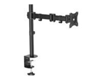 Startech Desk Mount Monitor Arm for up to 34" VESA Compatible Displays, Articulating Pole Mount with Single Monitor Arm, Ergonomic Height Adjustable, Desk Clamp or Grommet, Black