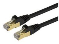 Startech 25ft CAT6A Ethernet Cable, 10 Gigabit Shielded Snagless RJ45 100W PoE Patch Cord, CAT 6A 10GbE STP Network Cable w/Strain Relief, Black, UL Certified Wiring/TIA
