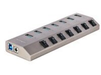 Startech 7-Port Self-Powered USB-C Hub with Individual On/Off Switches, USB 3.0 5Gbps Expansion Hub w/Power Supply, Desktop/Laptop USB-C to USB-A Hub, 7x BC 1.2 (1.5A), USB Type C Hub