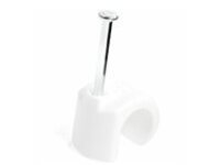 Startech 100 Pack Extra Large Cable Clips with Nail, Reusable, Nail-in Clamps, Wire Holding Clips, Ethernet Cord/AV/Coax Cable Fasteners, Brick/Drywall Mounting Cable Tacks, White, TAA