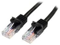 StarTech.com 50 ft Black Cat5e / Cat 5 Snagless Patch Cable 50ft