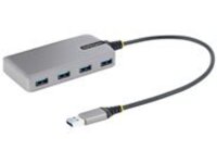 Startech 4-Port USB Hub, USB 3.0 5Gbps, Bus Powered, USB-A to 4x USB-A Hub with Optional Auxiliary Power Input, Portable Desktop/Laptop USB Hub with 1ft (30cm) Attached Cable