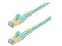 Startech 35ft CAT6A Ethernet Cable, 10 Gigabit Shielded Snagless RJ45 100W PoE Patch Cord, CAT 6A 10GbE STP Network Cable w/Strain Relief, Aqua, UL Certified Wiring/TIA