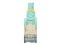 Startech 20ft CAT6A Ethernet Cable, 10 Gigabit Shielded Snagless RJ45 100W PoE Patch Cord, CAT 6A 10GbE STP Network Cable w/Strain Relief, Aqua, UL Certified Wiring/TIA