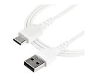 StarTech.com 1m USB A to USB C Charging Cable, Durable Fast Charge & Sync USB 2.0 to USB Type C Data Cord, Rugged TPE Jacket Aramid Fiber M/M 60W White, Samsung S10, S20, iPad Pro, Pixel