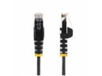 Startech 1ft Slim LSZH CAT6 Ethernet Cable, 10 Gigabit Snagless RJ45 100W PoE Patch Cord, CAT 6 10GbE UTP Network Cable w/Strain Relief, Black, ETL/Low Smoke Zero Halogen