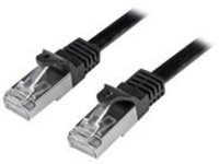 StarTech.com 50cm CAT6 Ethernet Cable, 10 Gigabit Shielded Snagless RJ45 100W PoE Patch Cord, CAT 6 10GbE SFTP Network Cable w/Strain Relief, Black, Fluke Tested/Wiring is UL Certified/TIA