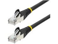 Startech 20ft LSZH CAT6a Ethernet Cable, Black, 10 Gigabit Snagless RJ45 100W PoE Patch Cord, CAT 6A 10GbE 27AWG S/FTP Network Cable w/Strain Relief, ETL