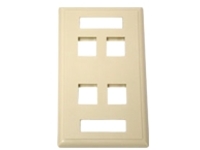 4PORT KEYSTONE WALLPLATE IVORY