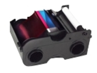 YMCKO ribbon with Cleaning Roller: Full-color ribbon with resin black and clear