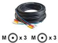 C2G 35ft Composite Video and Stereo Audio Cable with Low Profile Connectors M/M