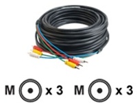 C2G 50ft Composite Video and Stereo Audio Cable with Low Profile Connectors M/M