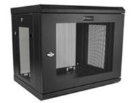 StarTech.com 2 Post 9U 19&quot; Wall Mount Network Cabinet, Adjustable Depth 6-15&quot; Locking IT Switch Depth Enclosure, Vented Computer/Electronics Equipment Data Rack w/ Shelf &#x2B; Hook &amp; Loop Tape